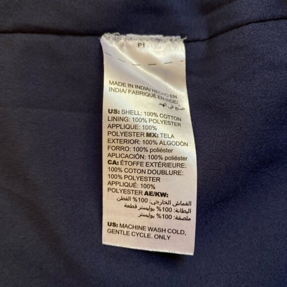 Chico's Embellished Long Denim Jacket Leaf Applique Size 0 (4-6) 100% Cotton - Picture 6 of 8